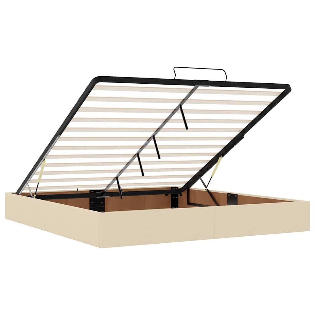 Ottoman-Bett Mit Matratze Stoff Creme
