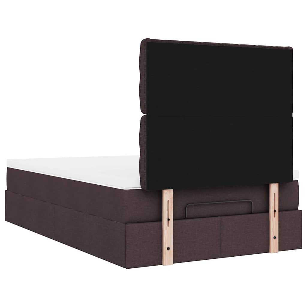 Ottoman-Bett Mit Matratze Stoff Dunkelbraun