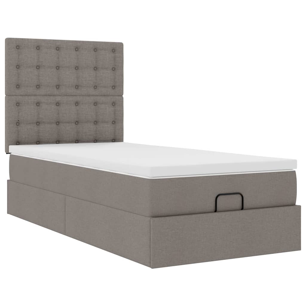Ottoman-Bett Mit Matratze Stoff Taupe