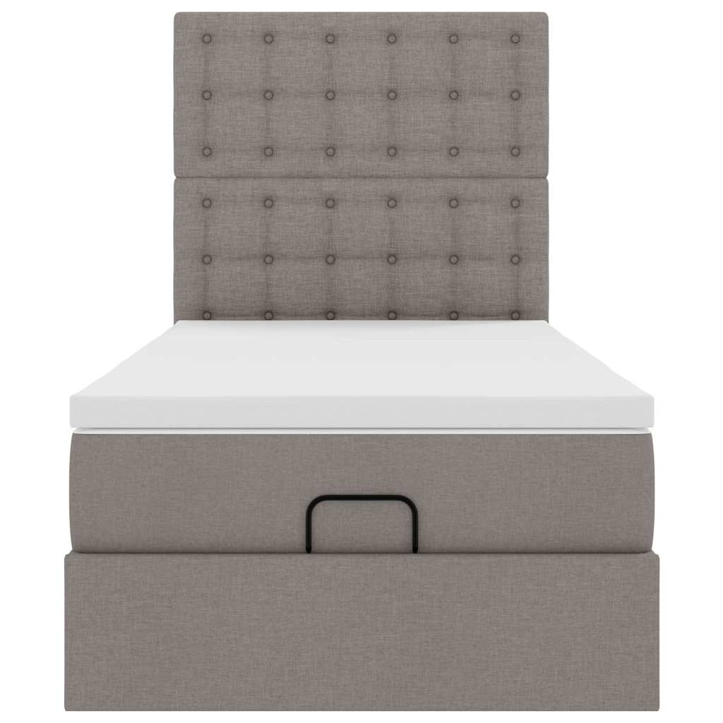 Ottoman-Bett Mit Matratze Stoff Taupe