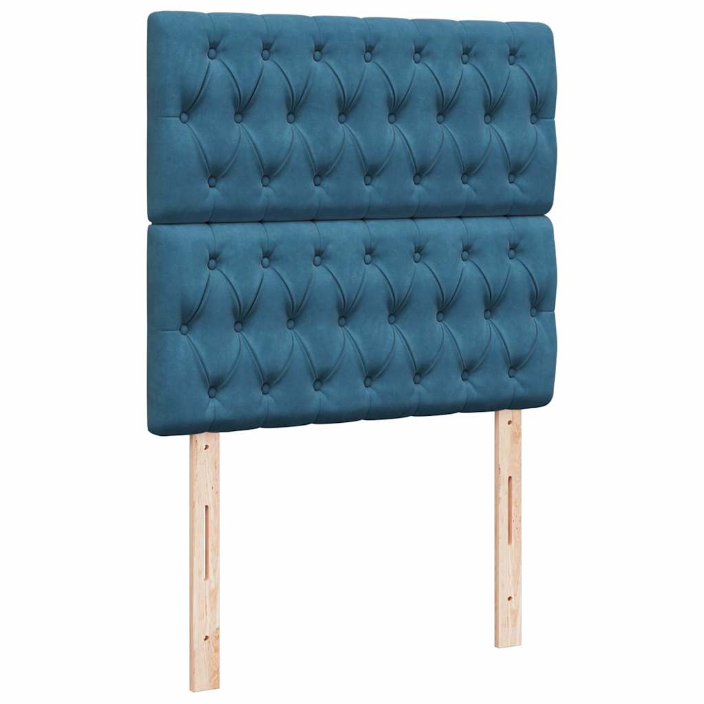 Ottoman-Bett Mit Matratzen Samt Dunkelblau