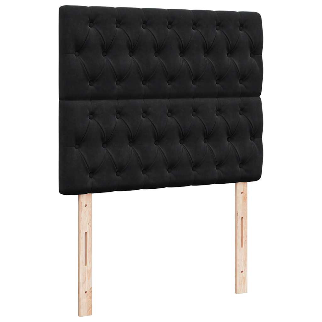 Ottoman-Bett Mit Matratzen Samt Schwarz