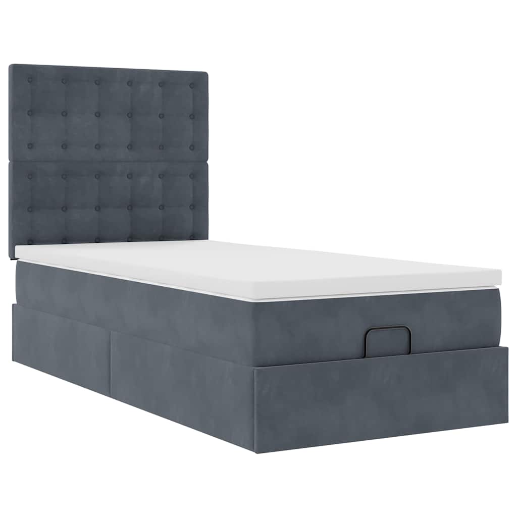 Ottoman-Bett Mit Matratzen Samt Dunkelgrau