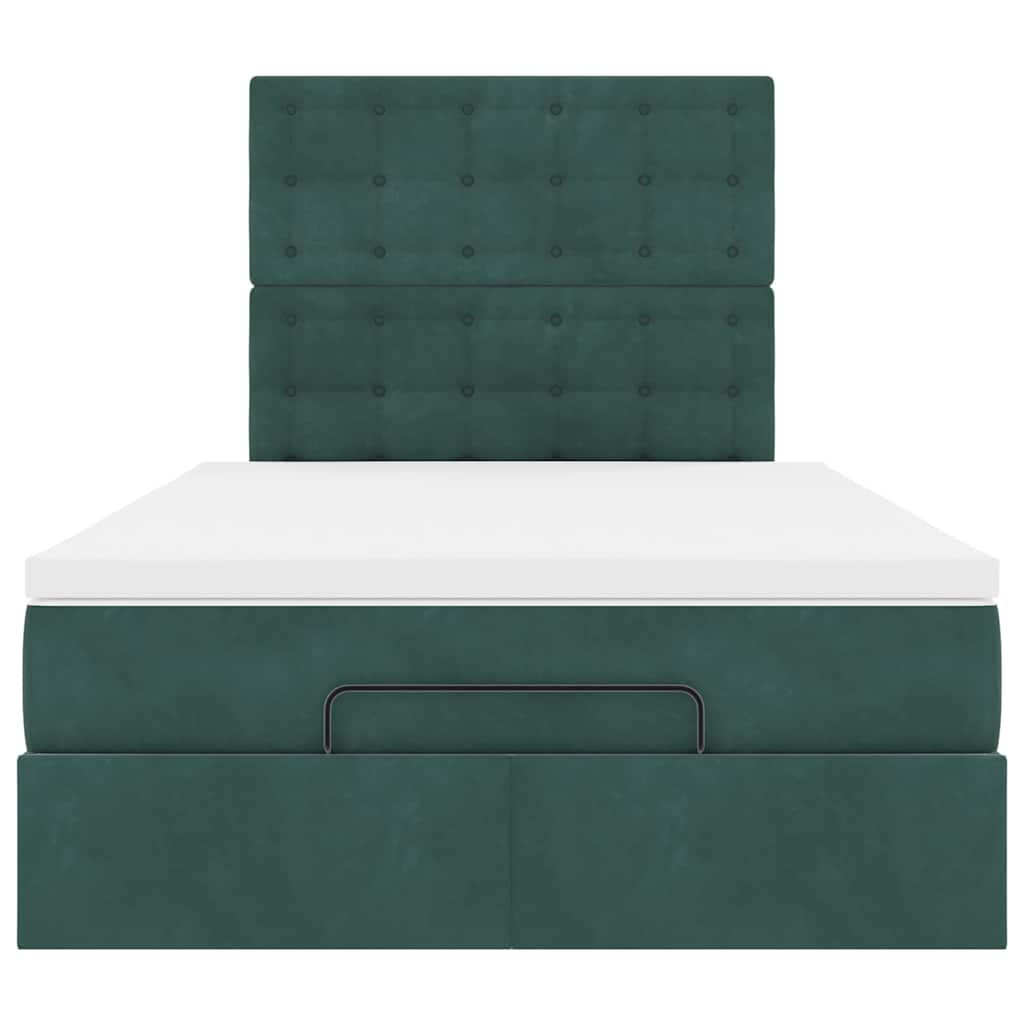 Ottoman-Bett Mit Matratzen Samt Dunkelgrün