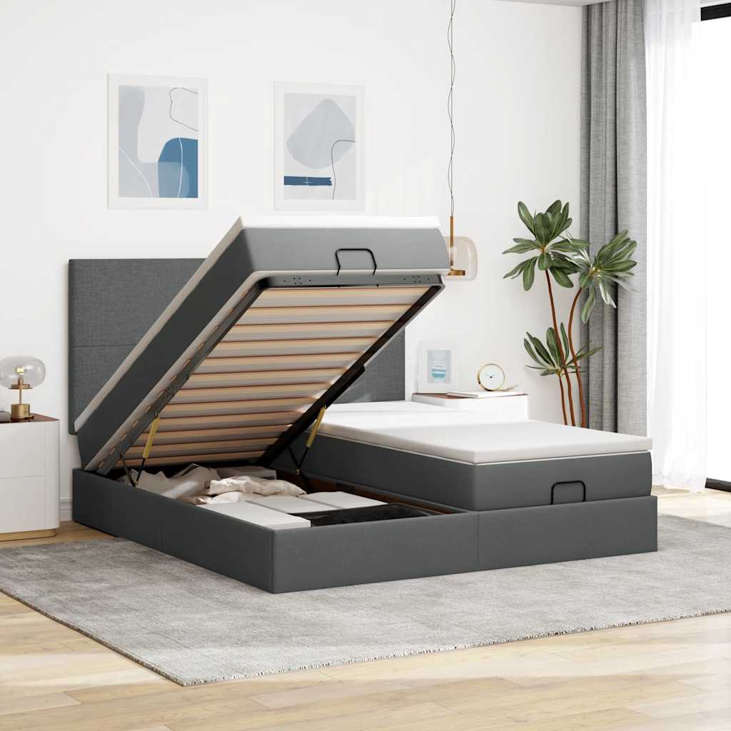 Ottoman-Bett Mit Matratzen Stoff