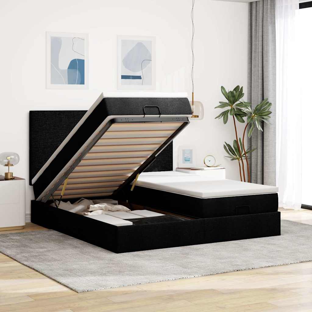 Ottoman-Bett Mit Matratzen Stoff