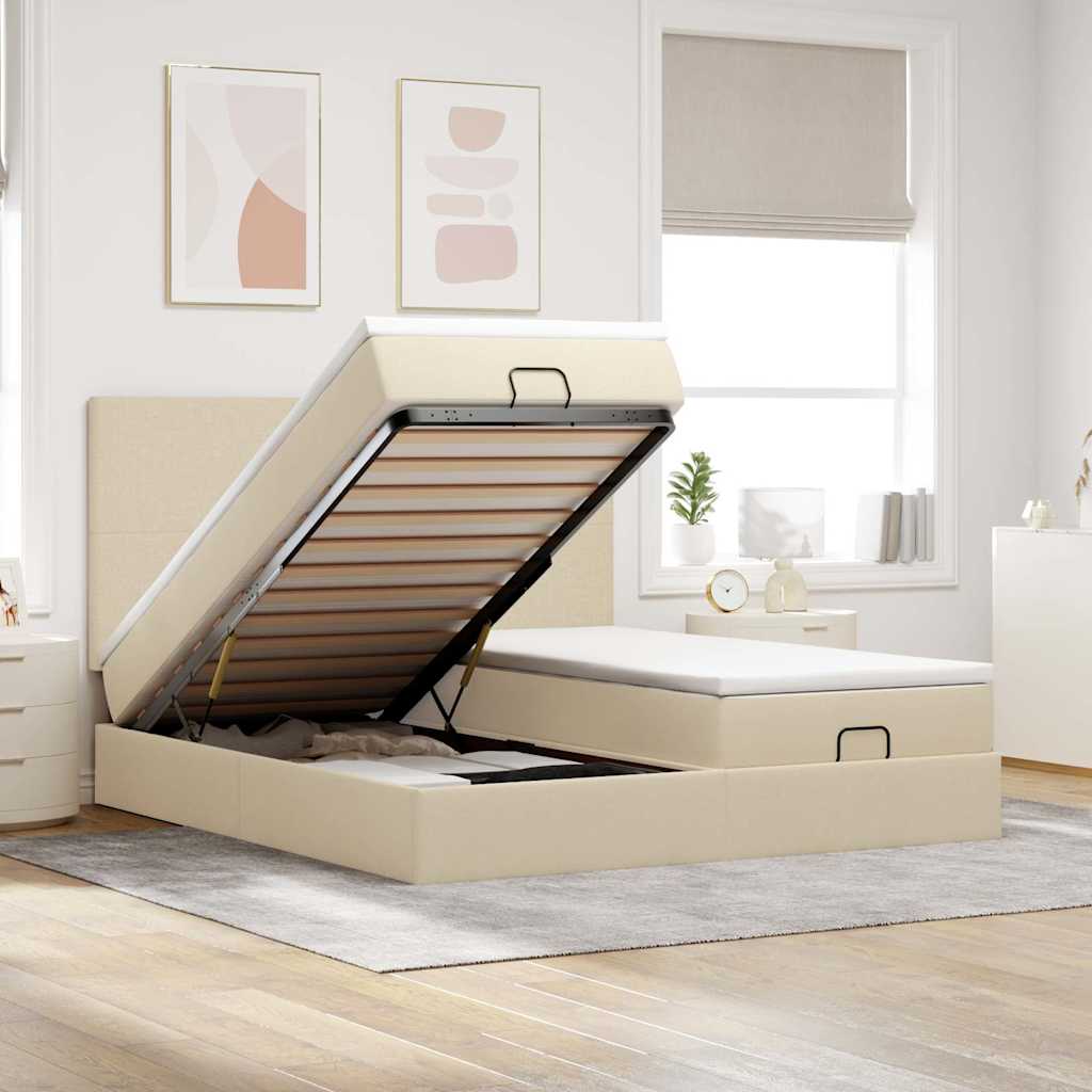 Ottoman-Bett Mit Matratzen Stoff