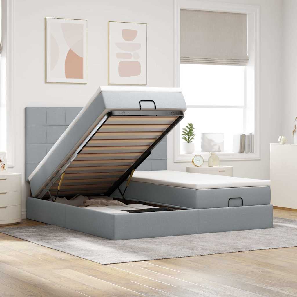 Ottoman-Bett Mit Matratzen Stoff
