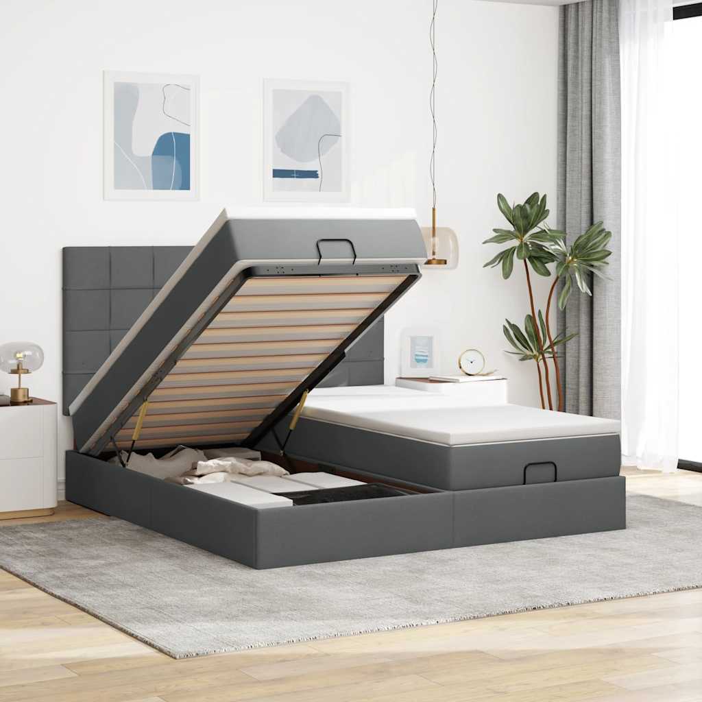 Ottoman-Bett Mit Matratzen Stoff