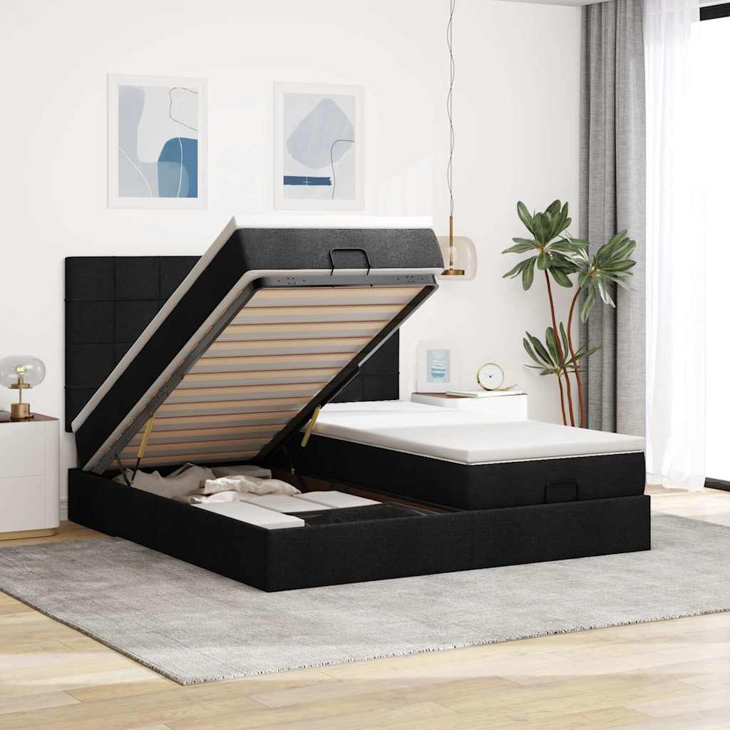 Ottoman-Bett Mit Matratzen Stoff