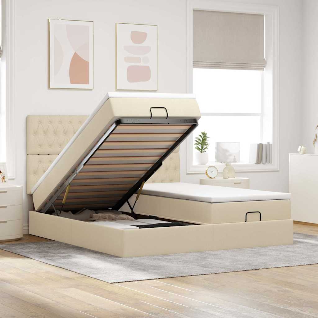 Ottoman-Bett Mit Matratzen Stoff