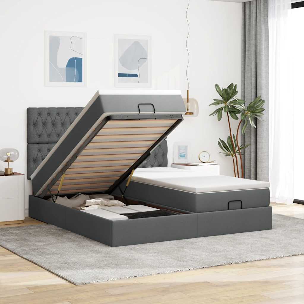 Ottoman-Bett Mit Matratzen Stoff