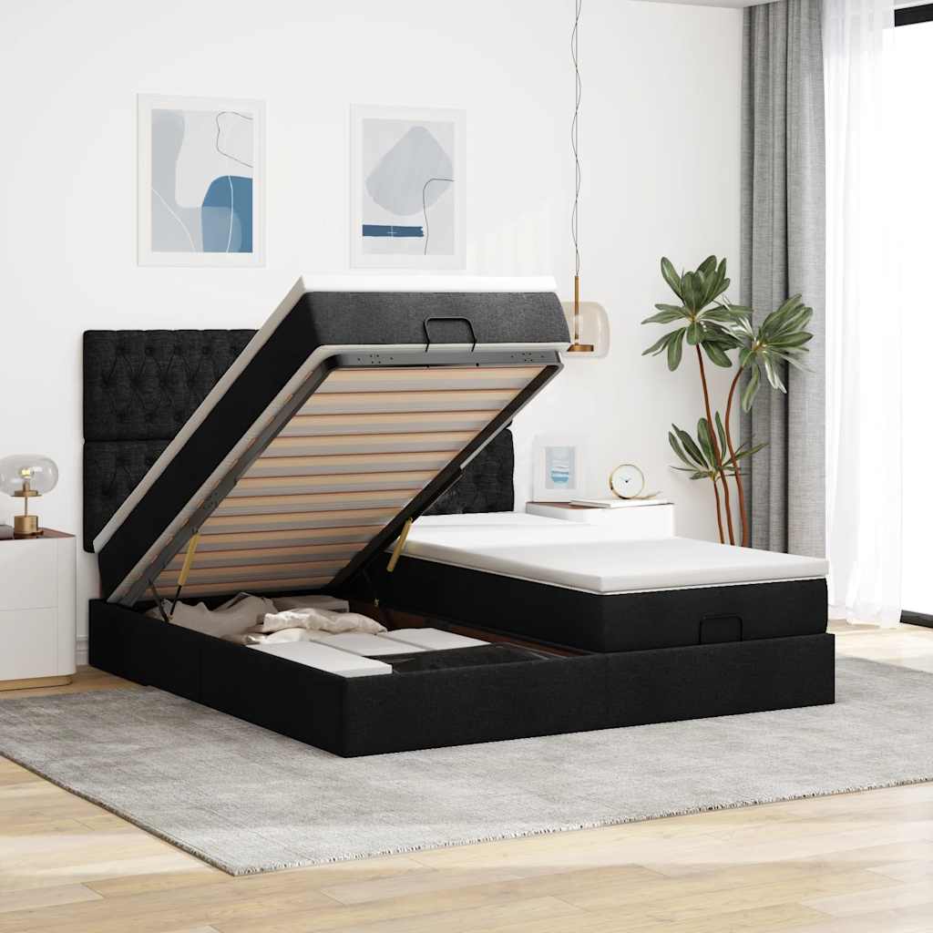 Ottoman-Bett Mit Matratzen Stoff