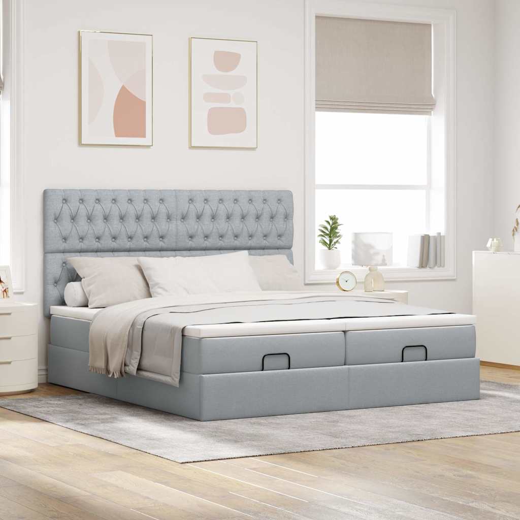 Ottoman-Bett Mit Matratzen Stoff