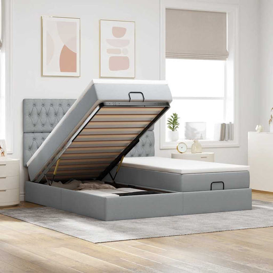 Ottoman-Bett Mit Matratzen Stoff