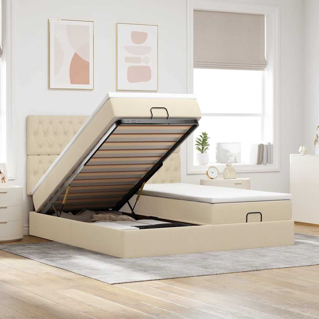 Ottoman-Bett Mit Matratzen Stoff