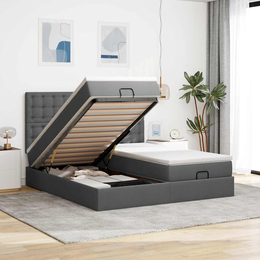 Ottoman-Bett Mit Matratzen Stoff