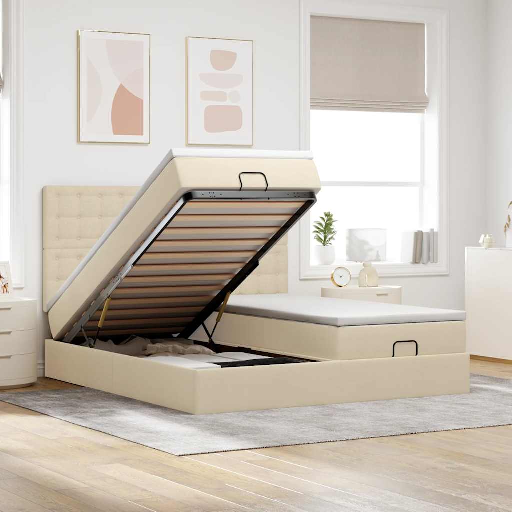 Ottoman-Bett Mit Matratzen Stoff