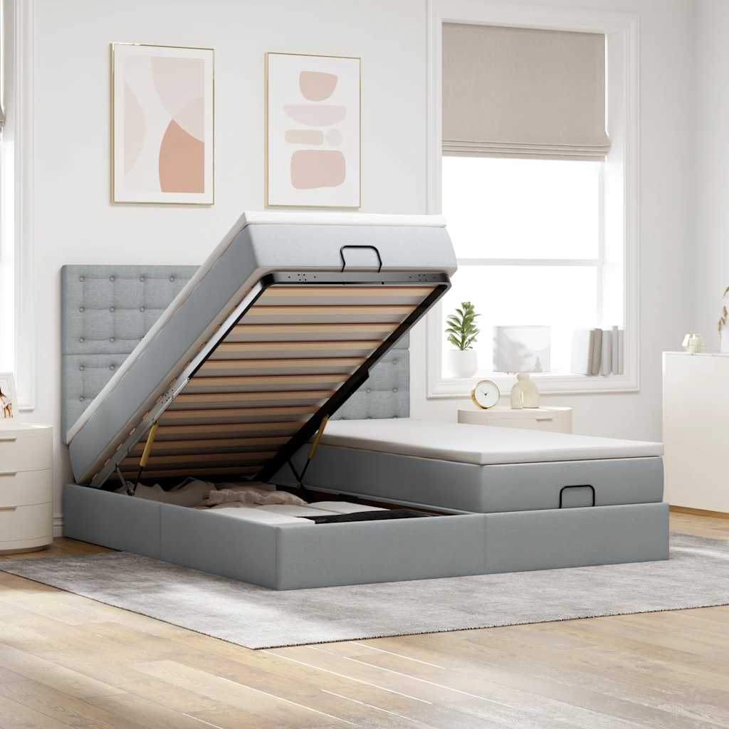 Ottoman-Bett Mit Matratzen Stoff