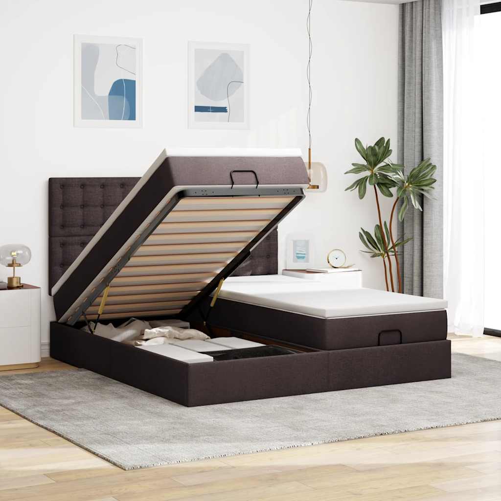 Ottoman-Bett Mit Matratzen Stoff