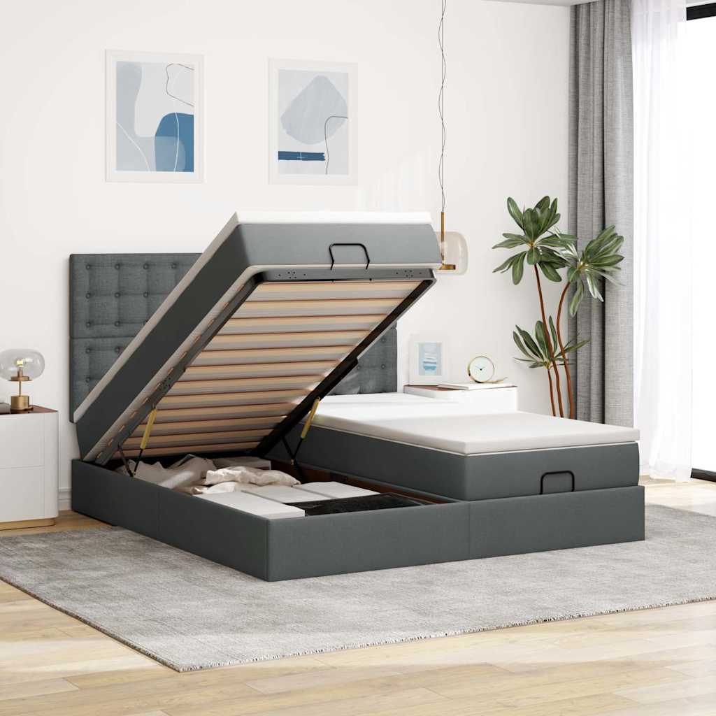 Ottoman-Bett Mit Matratzen Stoff