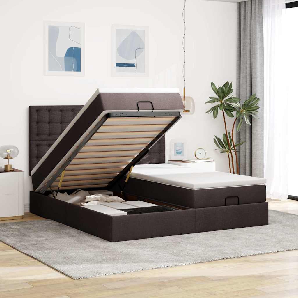 Ottoman-Bett Mit Matratzen Stoff