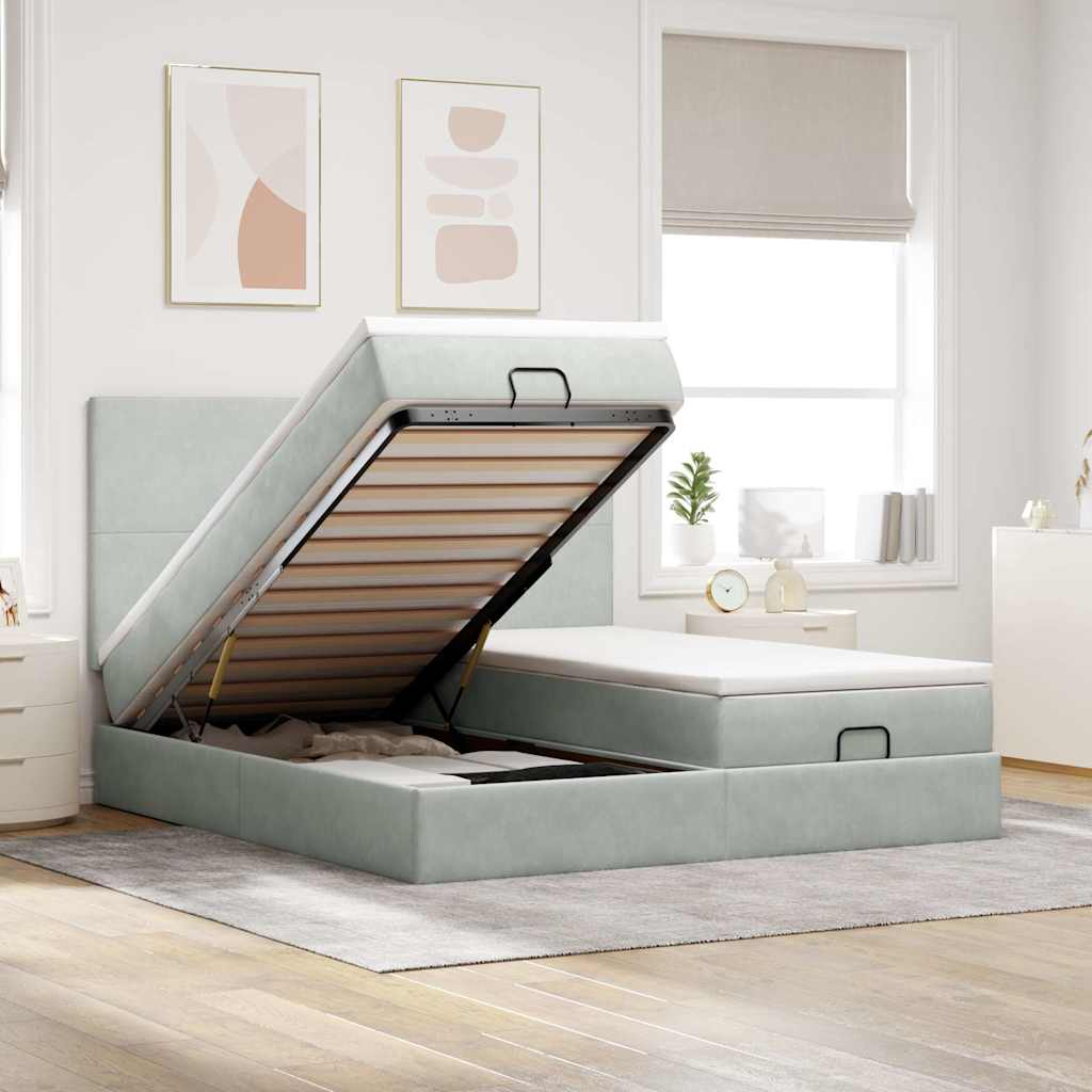 Ottoman-Bett Mit Matratzen Samt