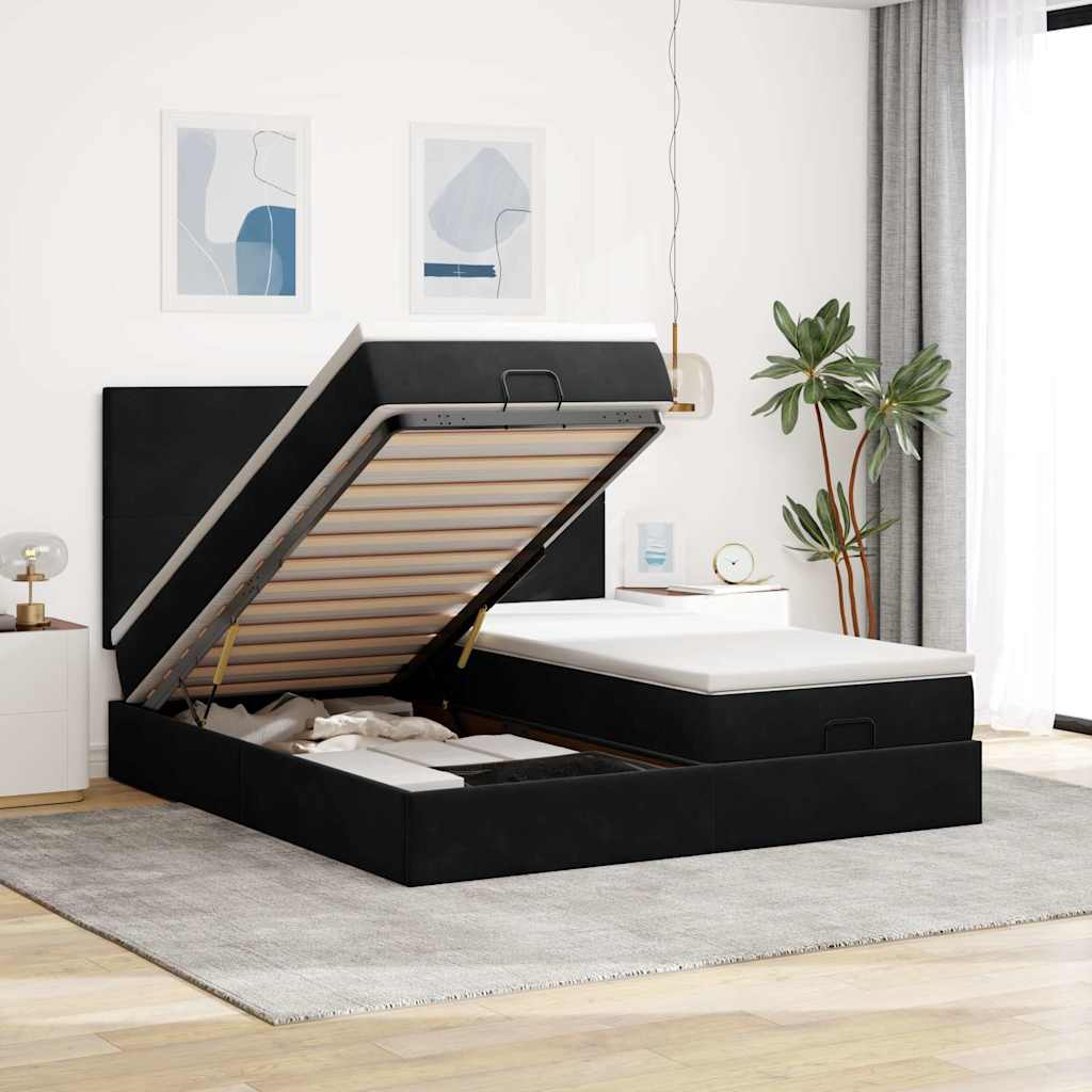 Ottoman-Bett Mit Matratzen Samt