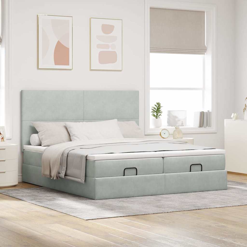 Ottoman-Bett Mit Matratzen Samt