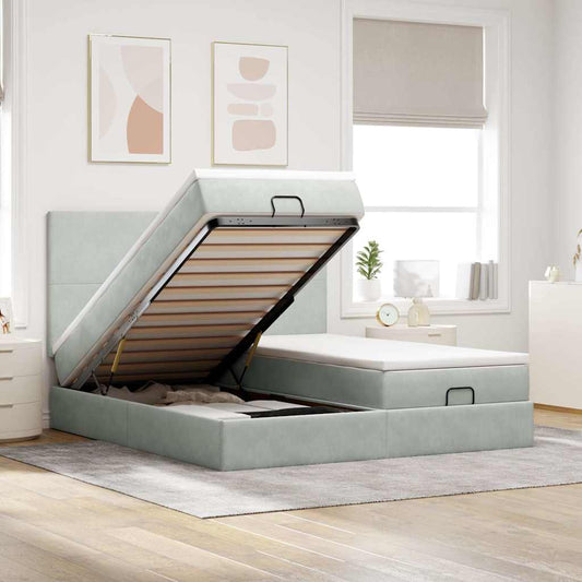 Ottoman-Bett Mit Matratzen Samt