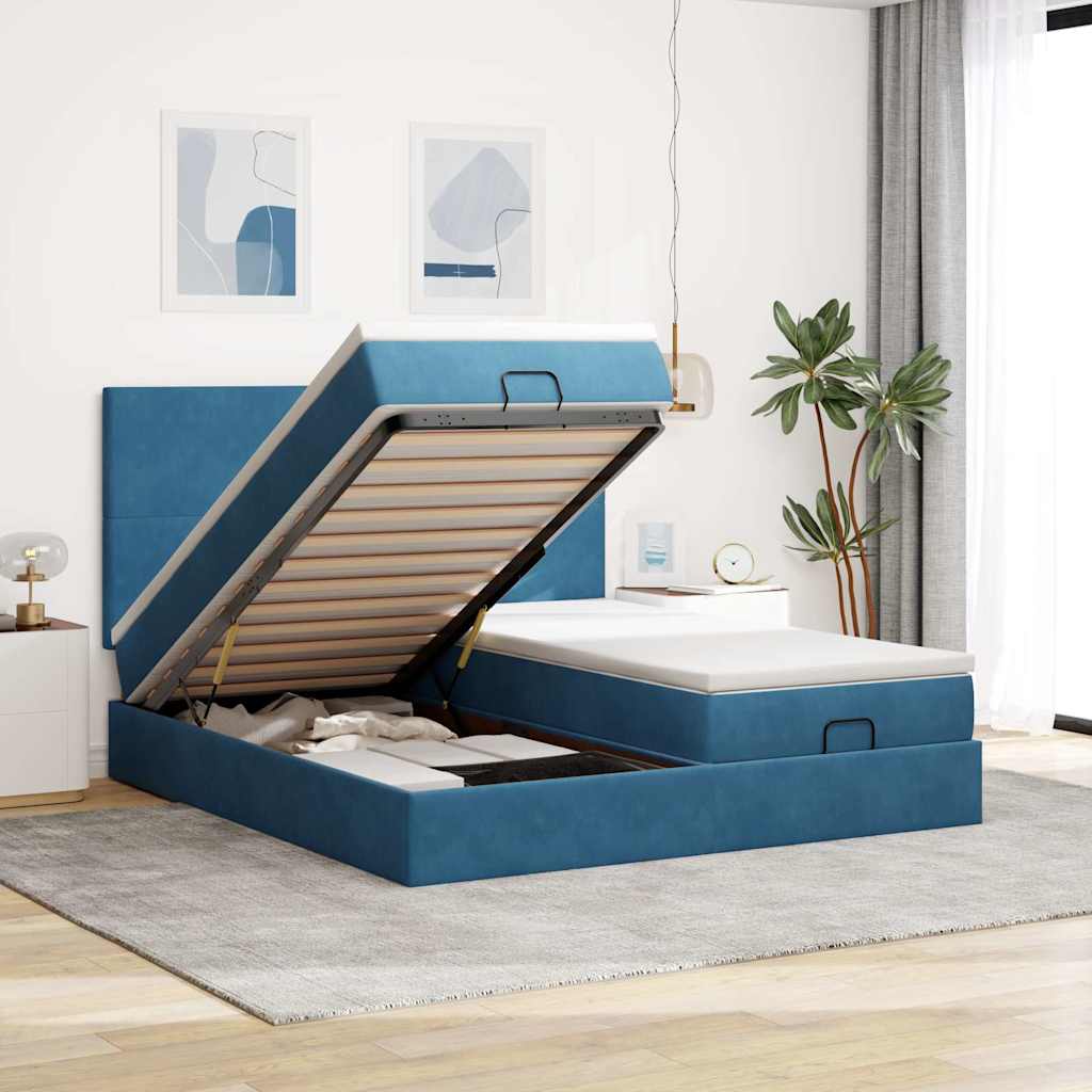 Ottoman-Bett Mit Matratzen Samt