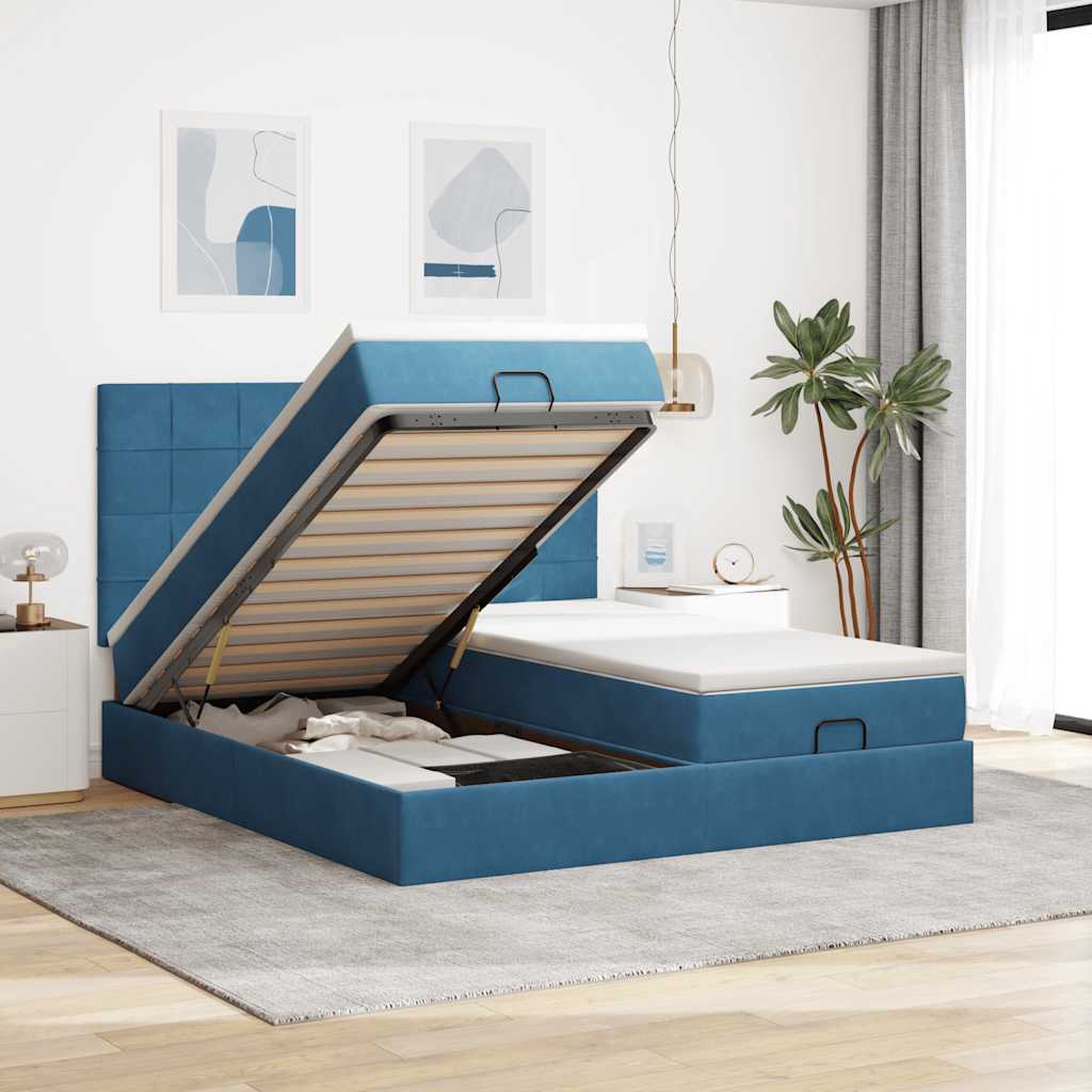 Ottoman-Bett Mit Matratzen Samt