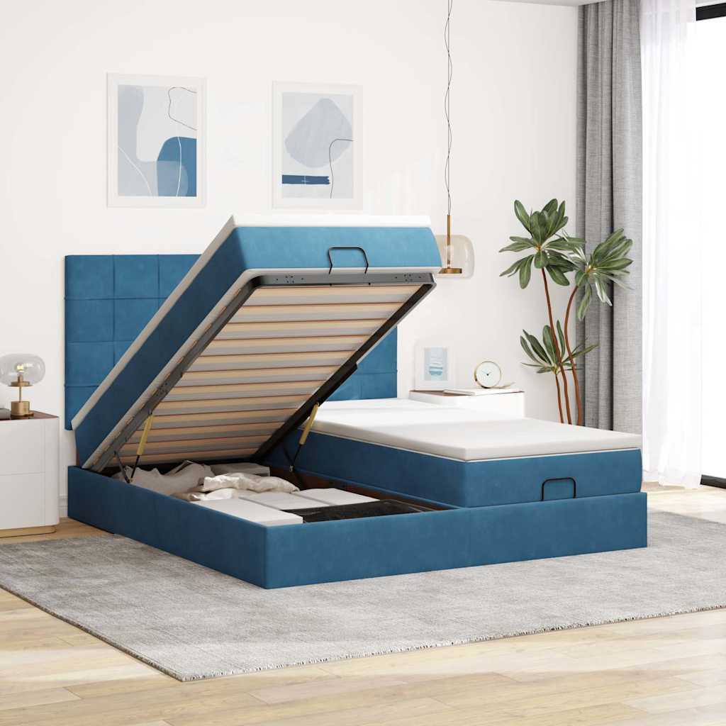Ottoman-Bett Mit Matratzen Samt