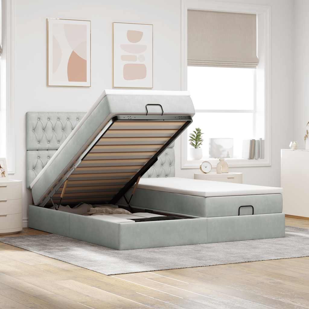 Ottoman-Bett Mit Matratzen Samt