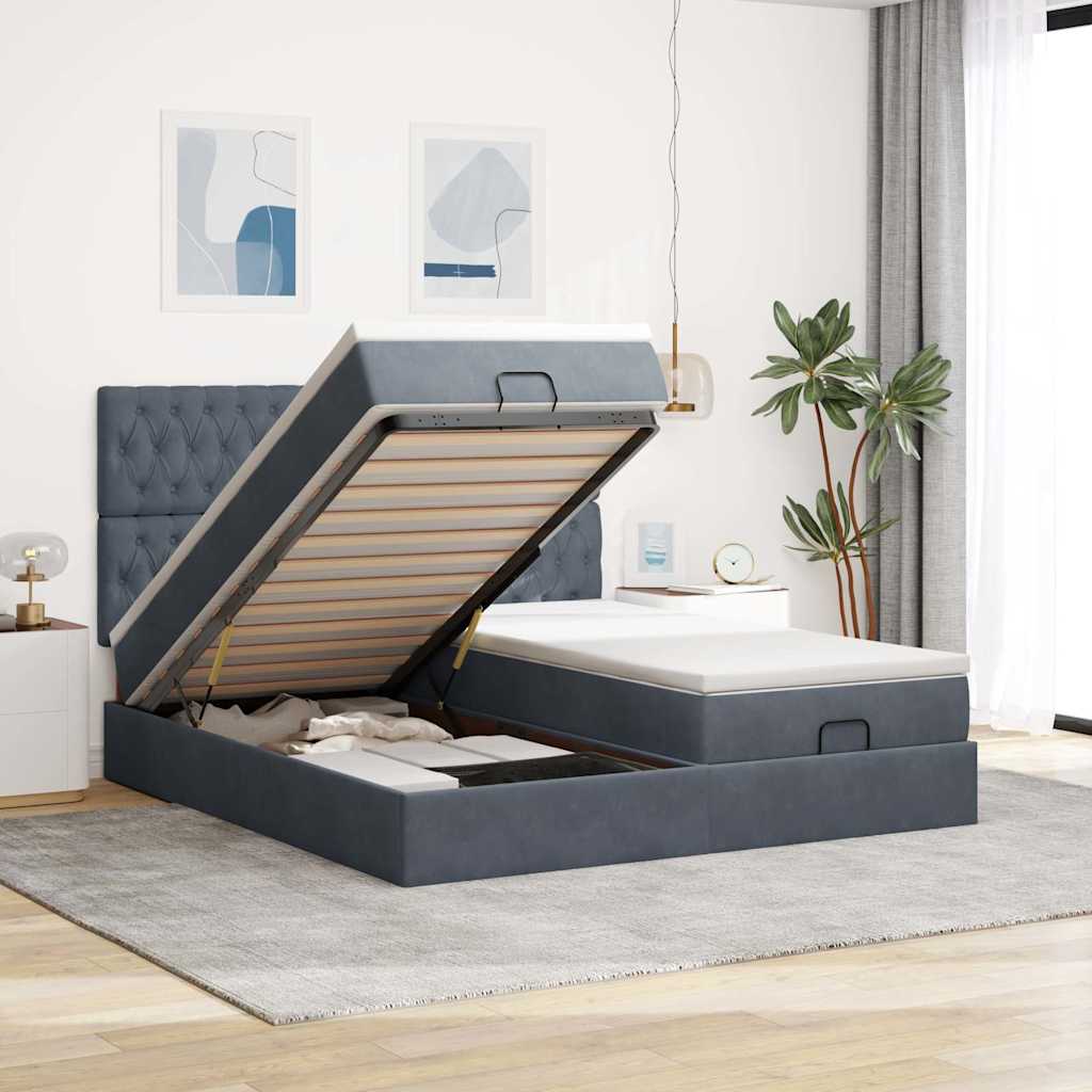 Ottoman-Bett Mit Matratzen Samt
