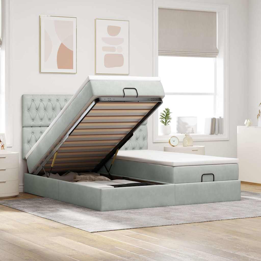 Ottoman-Bett Mit Matratzen Samt