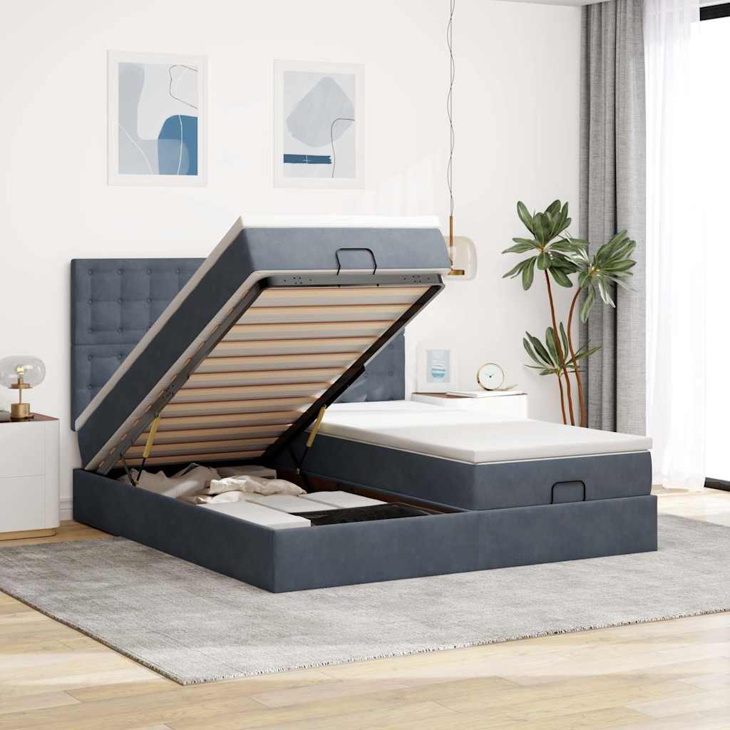 Ottoman-Bett Mit Matratzen Samt