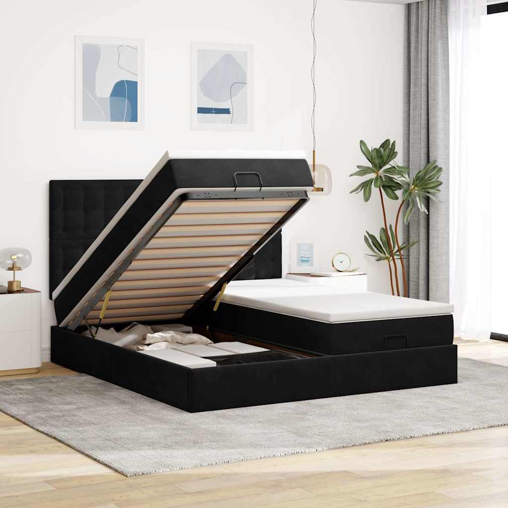 Ottoman-Bett Mit Matratzen Samt