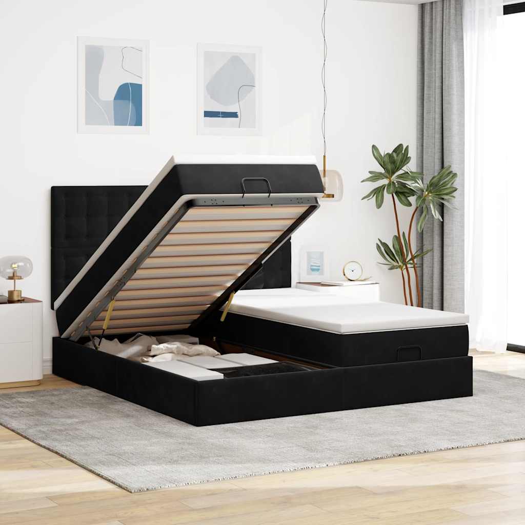 Ottoman-Bett Mit Matratzen Samt