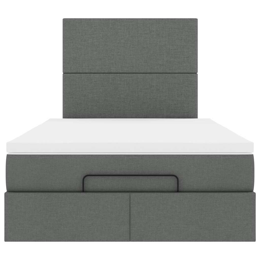 Ottoman-Bett Mit Matratze & Leds Stoff Dunkelgrau