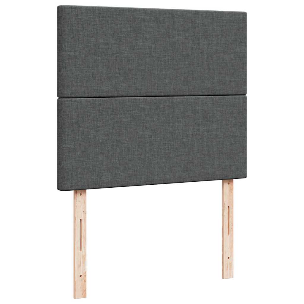 Ottoman-Bett Mit Matratze & Leds Stoff Dunkelgrau