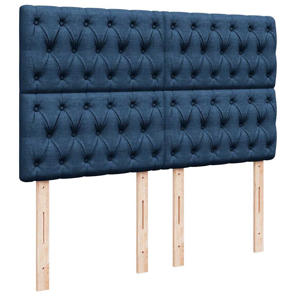 Ottoman-Bett Mit Matratze & Leds Stoff Blau