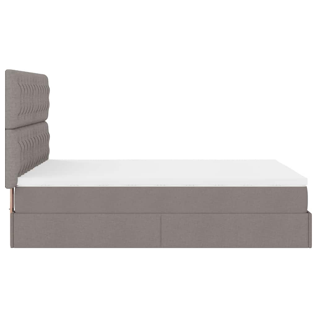 Ottoman-Bett Mit Matratze & Leds Stoff Taupe