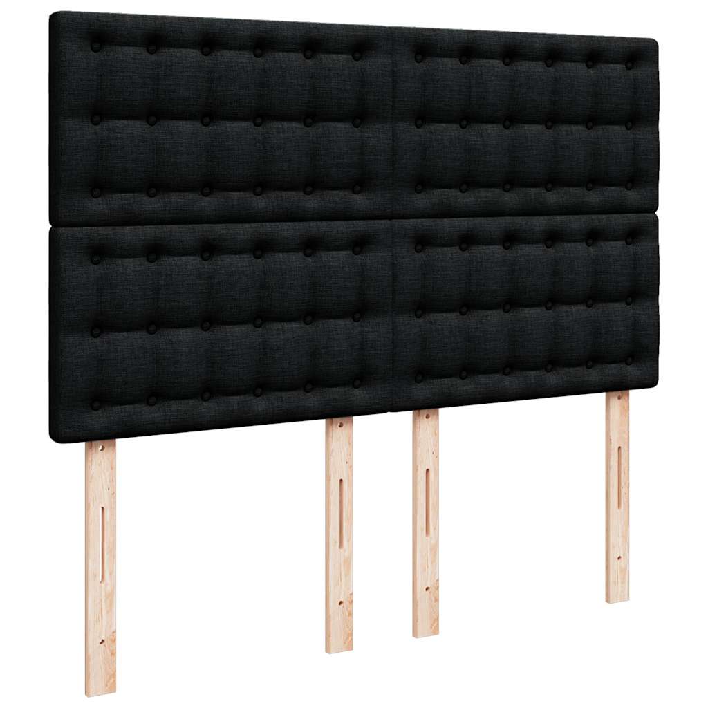 Ottoman-Bett Mit Matratze & Leds Stoff Schwarz