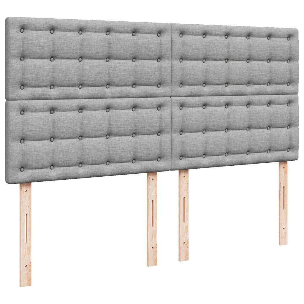 Ottoman-Bett Mit Matratze & Leds Stoff Hellgrau