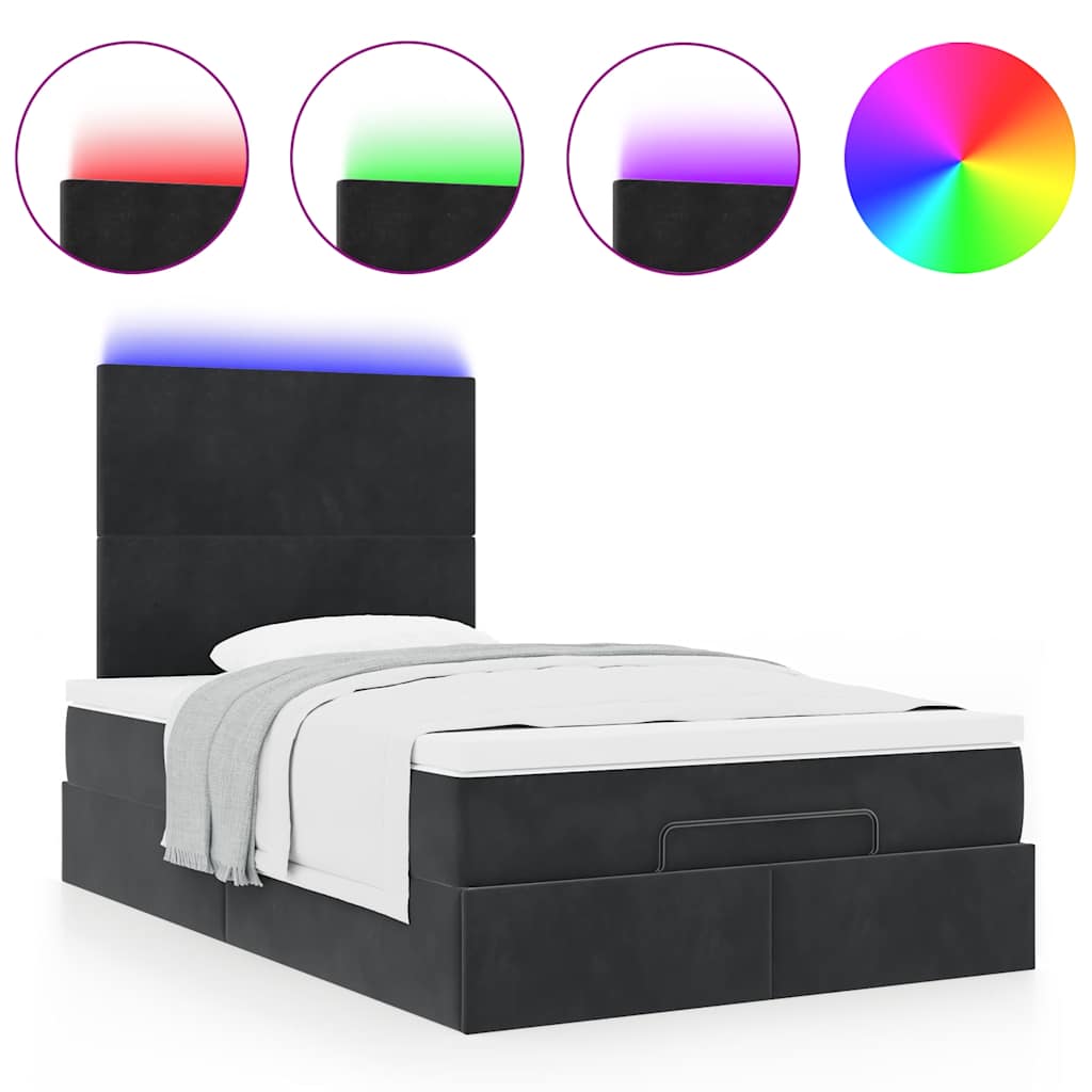 Ottoman-Bett Mit Matratzen & Leds Samt Schwarz