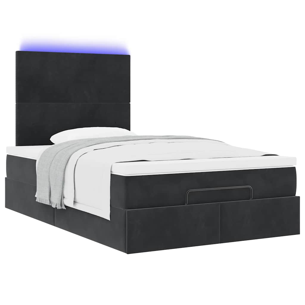 Ottoman-Bett Mit Matratzen & Leds Samt Schwarz