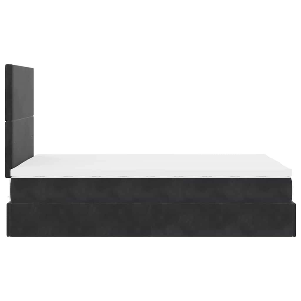 Ottoman-Bett Mit Matratzen & Leds Samt Schwarz