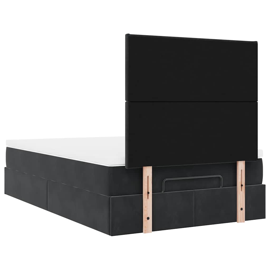 Ottoman-Bett Mit Matratzen & Leds Samt Schwarz