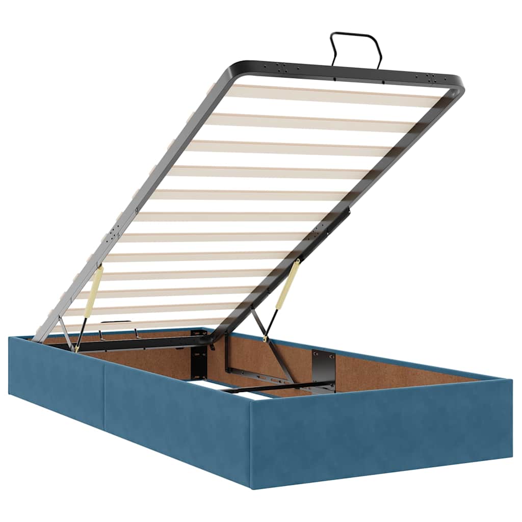 Ottoman-Bett Mit Matratzen & Leds Samt Dunkelblau